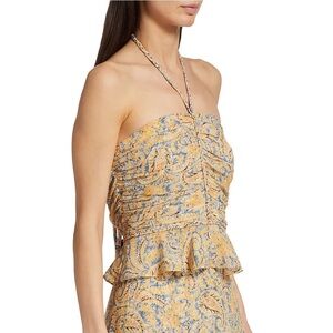 Veronica Beard Silk Paisley Arienne Halter Top